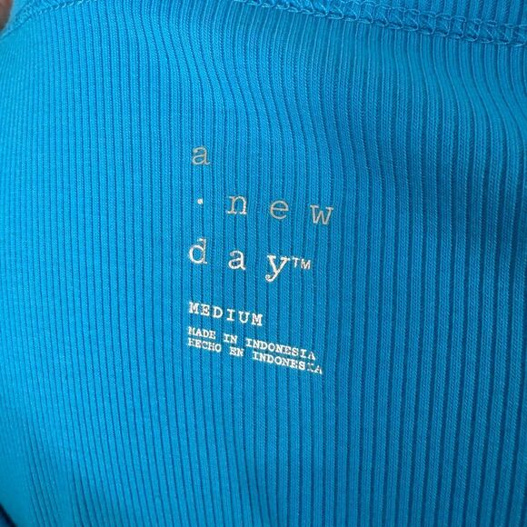 A New Day Bright Blue Ribbed Midi Dress | Medium | New with Tags - Picture 7 of 11